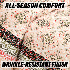 Heart Home Double Bedsheet with 2 Pillow Covers | 160 TC Premium Cotton Bedsheet for Double Bed | Bedsheet for Living Room-Home & Hotels | Dezier Carpet Print | 90x108 Inch | Orange