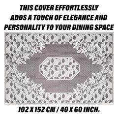 Heart Home Center Table Cover | Net Table Cloth Cover | 4 Seater Table Cloth | Flower Table Cover | Table Protector | Table Cover for Center Table | 40x60 Inch | S21 | Maroon
