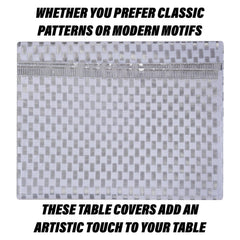 Heart Home Table Cover | Polyvinyl Dining Table Cloth Cover | Center Table Cover | Table Cover for Kitchen Table | Lining Table Cover for Hall Décor | 36x54 Inch | Silver