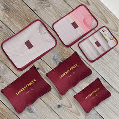 Kuber Industries Pack of 6 Travel Luggage Bag | Toiletry Bag for Jewellery-Watches-Bracelets | Multi-Purpose Storage Bag with Handle | Travel Utility Storage Pouches | LYN16-MRO | Maroon
