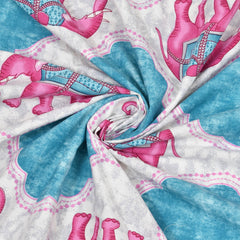 Kuber Industries Double Bedsheet with 2 Pillow Covers | 186 TC Premium Cotton Bedsheet for Double Bed | Bedsheet for Living Room-Home & Hotels | Embroidery Elephant | 100x108 Inch | Pink