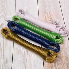 Heart Home Cloth Drying Rope | PVC Coated Laundry Line Rope | Laundry Clothesline | Cloth Drying Wire Rope with 2 Hooks | Clothes Drying Line | 20 MTR | Multicolor