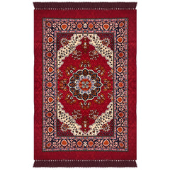 Kuber Industries Carpet | Velvet Carpet-Rug for Home Décor | Carpet Rug for Bedroom | Carpet for Living Room | Prayer-Yoga Mat | Carpet for Hall | 4x6 Ft | Maroon