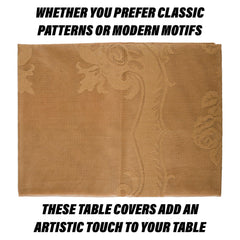 Kuber Industries Center Table Cover | Cotton Table Cloth Cover | 4-Seater Table Cloth | Self Gulmohar Vila Table Cover | Table Protector | Table Cover for Center Table | 40x60 Inch | Brown