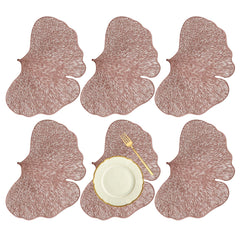 Heart Home Placemat | Placemats for Dining Room | Designer Table Mat Set | Placemats for Kitchen Table | Side Table Placemats | Butterfly Placemat Set | 6 Piece Set | Copper