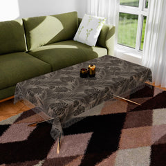 Kuber Industries Center Table Cover | PVC Table Cloth Cover | 4 Seater Table Cloth | 3D Leaf Table Cover | Table Protector | Table Cover for Center Table | 40x60 Inch | CTC | Brown