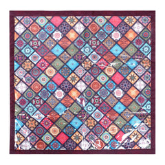 Homestic Food Mat | Digital Rangoli Print Bed Server | Square Laminated Bed Protector for Home | Bed Server for Bedsheet | 27 Inch | Maroon