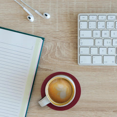 Kuber Industries Coaster | Round Drink Coasters | Foam Tea Coasters for Kitchen | Coasters for Dining Table | Office Desk Coasters | Lining Round Coaster | 12 Piece Set | Red