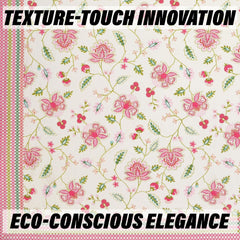 Kuber Industries Double Bedsheet with 2 Pillow Covers | 186 TC Premium Cotton Bedsheet for Double Bed | Bedsheet for Living Room-Home & Hotels | Embroidery Flower Zig-Zag | 100x108 Inch | Pink