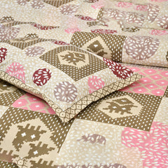 Heart Home Double Bedsheet with 2 Pillow Covers | 186 TC Premium Cotton Bedsheet for Double Bed | Bedsheet for Living Room-Home & Hotels | Arabic Beauty Gola | 100x108 Inch | Beige