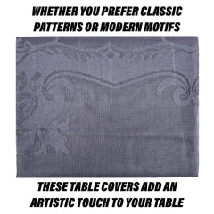 Heart Home Center Table Cover | Cotton Table Cloth Cover | 4-Seater Table Cloth | Self Gulmohar Vila Table Cover | Table Protector | Table Cover for Center Table | 40x60 Inch | Gray