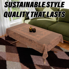 Kuber Industries Center Table Cover | Cotton Table Cloth Cover | 4-Seater Table Cloth | Self Gulmohar Vila Table Cover | Table Protector | Table Cover for Center Table | 40x60 Inch | Peach