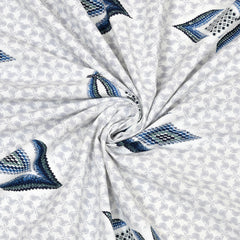 Heart Home Double Bedsheet with 2 Pillow Covers | 186 TC Premium Cotton Bedsheet for Double Bed | Bedsheet for Living Room-Home & Hotels | Embroidery Katli Flower | 100x108 Inch | Blue