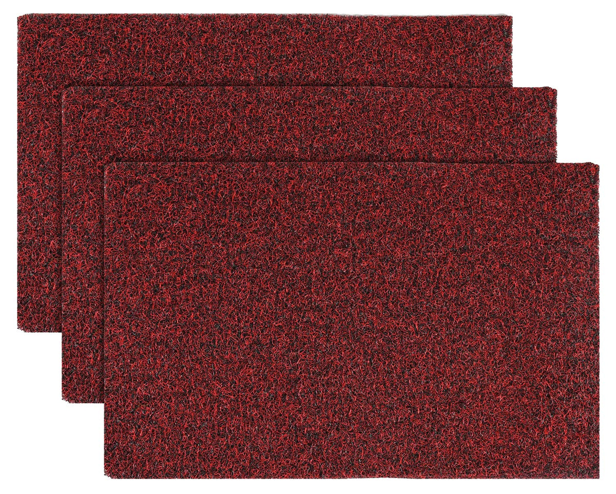 Heart Home Indoor Outdoor Anti-Slip Door Mat, Welcome Mat, 24"x16"- Pack of 3 (Brown & Black)-44HH0181