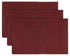 Heart Home Indoor Outdoor Anti-Slip Door Mat, Welcome Mat, 24"x16"- Pack of 3 (Brown & Black)-44HH0181