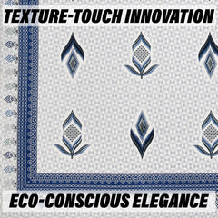 Heart Home Double Bedsheet with 2 Pillow Covers | 186 TC Premium Cotton Bedsheet for Double Bed | Bedsheet for Living Room-Home & Hotels | Embroidery Katli Flower | 100x108 Inch | Blue