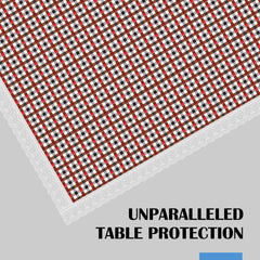 Kuber Industries Dining Table Cover | PVC Table Cloth Cover | 6-Seater Table Cloth | Table Protector Cover | Table Cover for Dining Table | New Barik Check Table Cover | 60x90 Inch | DTC | Red