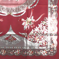 Kuber Industries Center Table Cover|Luxurious Designer Flower Pattern PVC Tablecloth|Slip Resistant Protector Table Top Cover, 40x60 Inch (Maroon)