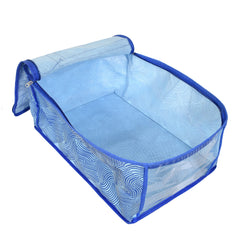 Kuber Industries Metalic LaHariya Print 12 Piece Non Woven Fabric Saree Cover Set with Transparent Window, Extra Large (Blue)