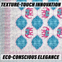 Kuber Industries Double Bedsheet with 2 Pillow Covers | 186 TC Premium Cotton Bedsheet for Double Bed | Bedsheet for Living Room-Home & Hotels | Embroidery Elephant | 100x108 Inch | Pink