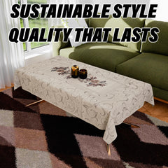 Kuber Industries Center Table Cover | Cotton Table Cloth Cover | 4-Seater Table Cloth | Rainbow Table Cover | Table Protector | Table Cover for Center Table | 40x60 Inch | CTC | Cream