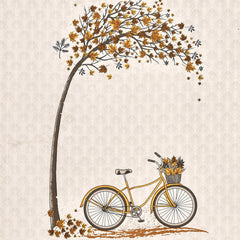 Kuber Industries Double Bedsheet with 2 Pillow Covers | 160 TC Premium Cotton Bedsheet for Double Bed | Bedsheet for Living Room-Home & Hotels | Photo Frame Cycle | 100x108 Inch | Brown