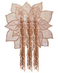 Heart Home Flower Design Soft Leather Table Placemats, Set of 6 (Copper)-HS43HEARTH26094