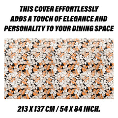 Heart Home Table Cover | Dining Table Cover | Center Table Cover | Reversable Table Cover for Kitchen Table | Leaf Design Table Cover for Hall Décor | 54x84 Inch | Brown