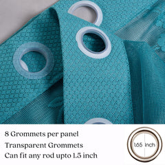 Heart Home Door Curtain|Darkening Door Curtains|Premium Drapes for Bedroom|Sheer Curtain with 8 Rings|Parda for Living Room|Net Frill Door Curtain|7 Ft|SY27|Green