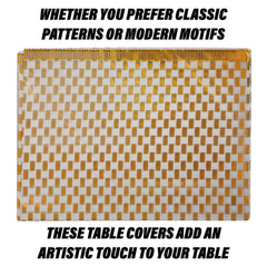 Heart Home Table Cover | Polyvinyl Dining Table Cloth Cover | Center Table Cover | Table Cover for Kitchen Table | Lining Table Cover for Hall Décor | 36x54 Inch | Golden