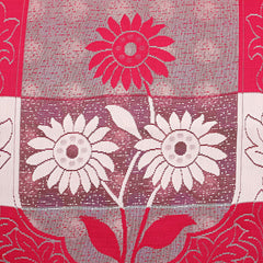 Kuber Industries Flower Design Cotton 5 Seater Sofa Cover with 6 Pieces Arms Cover and 1 Center Table Cover Use Both Side, Set of 17, (Standard Size, Pink, KUBMART12019)