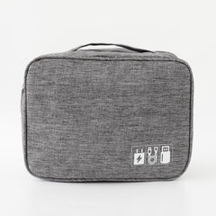Homestic Travel Organizer For Electronic Accessories|Multipurpose Pouch|Adapter, Cable, Gadget Organizer|Two Comparment With Zipper|Great For Traveling (Grey)
