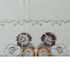 Kuber Industries Floral Cotton 6 Seater Dinning Table Cover - Cream (CTKTC03515)