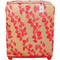 Kuber Industries Leaf Design PVC Top Load Semi Automatic Washing Machine Cover (Red) CTKTC33343