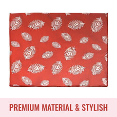 Heart Home Saree Cover | Clothes Storage Bag | Storage Organizer Bag | Zip Closure Saree Cover | Wardrobe Organizer | Peacock Feather-Design | 6 Inch | Pack of 2 | Red