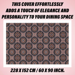 Heart Home Dining Table Cover | PVC Table Cloth Cover | 6 Seater Table Cloth | Rangoli Table Cover | Table Protector | Table Cover for Dining Table | 60x90 Inch | DTC | Black