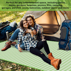 Heart Home Chatai Mat | Foldable Chatai for Travel | Sleeping Mat for Floor | Bedsheet & Mattress Protector | Floor Chatai Mat for Yoga | Chatai for Picnic | Check-Design | Green