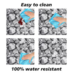 Heart Home Food Mat | Bedsheet Protector for Home | Bed Server Food Mat | Bed Server Mat | Rexine Flower Mattress Protector for Home | Food Mat for Kids | Gray