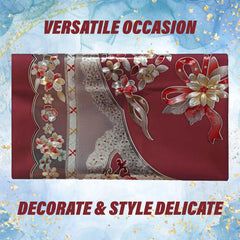 Kuber Industries Center Table Cover|Luxurious Designer Flower Pattern PVC Tablecloth|Slip Resistant Protector Table Top Cover, 40x60 Inch (Maroon)
