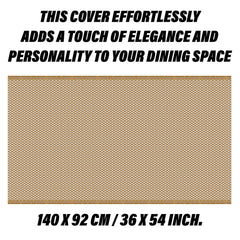 Heart Home Table Cover | Polyvinyl Dining Table Cloth Cover | Center Table Cover | Table Cover for Kitchen Table | Lining Table Cover for Hall Décor | 36x54 Inch | Golden