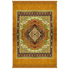 Heart Home Carpet|Velvet Carpet-Rug for Home Décor|Carpet Rug for Bedroom|Printed Carpet for Living Room|Prayer-Yoga Mat|Carpet for Hall|6.5x7.5 Ft|Golden