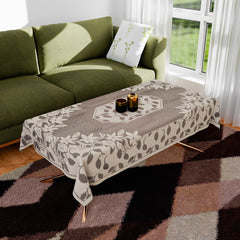 Heart Home Center Table Cover | Net Table Cloth Cover | 4 Seater Table Cloth | Flower Table Cover | Table Protector | Table Cover for Center Table | 40x60 Inch | S21 | Maroon