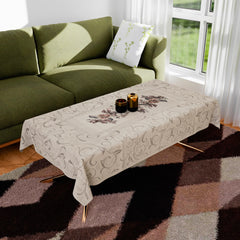 Kuber Industries Center Table Cover | Cotton Table Cloth Cover | 4-Seater Table Cloth | Rainbow Table Cover | Table Protector | Table Cover for Center Table | 40x60 Inch | CTC | Cream