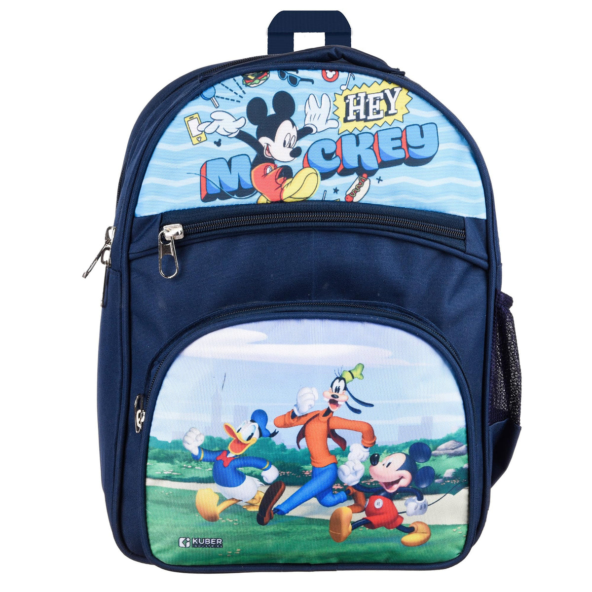 Heart Home Disney Hey Mickey School Bags | Kids School Bags | Student Bookbag | Travel Backpack | School Bag for Girls & Boys | School Bag with 4 Compartments | Navy Blue