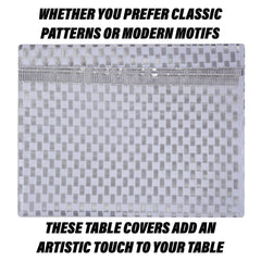 Heart Home Table Cover | Polyvinyl Dining Table Cloth Cover | Center Table Cover | Table Cover for Kitchen Table | Lining Table Cover for Hall Décor | 54x84 Inch | Silver