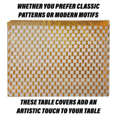 Heart Home Table Cover | Polyvinyl Dining Table Cloth Cover | Center Table Cover | Table Cover for Kitchen Table | Lining Table Cover for Hall Décor | 54x84 Inch | Golden