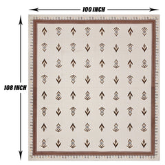 Heart Home Double Bedsheet with 2 Pillow Covers | 186 TC Premium Cotton Bedsheet for Double Bed | Bedsheet for Living Room-Home & Hotels | Embroidery Katli Flower | 100x108 Inch | Brown