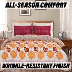 Heart Home Double Bedsheet with 2 Pillow Covers | 186 TC Premium Cotton Bedsheet for Double Bed | Bedsheet for Living Room-Home & Hotels | Embroidery Elephant | 100x108 Inch | Yellow