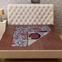 Kuber Industries Floral Design PVC Reversible Food Mat Bed Server (Multicolor)-CTKTC32167