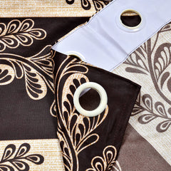 Heart Home Leaf Printed 7 Feet Door Curtain for Living Room, Bed Room, Kids Room with 8 Eyelet (Brown)-HS43HEARTH25597